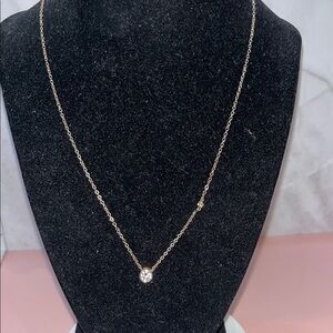 CZ by Kenneth Jay Lane Round Bezel Gold Tone Necklace
